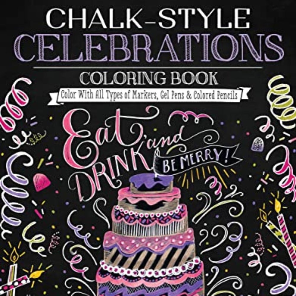 Brand New “Chalk-Style Celebrations” Coloring Book by Valerie McKeehan